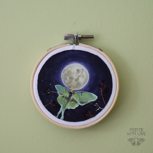 Luna Moth Embroidery - 3"