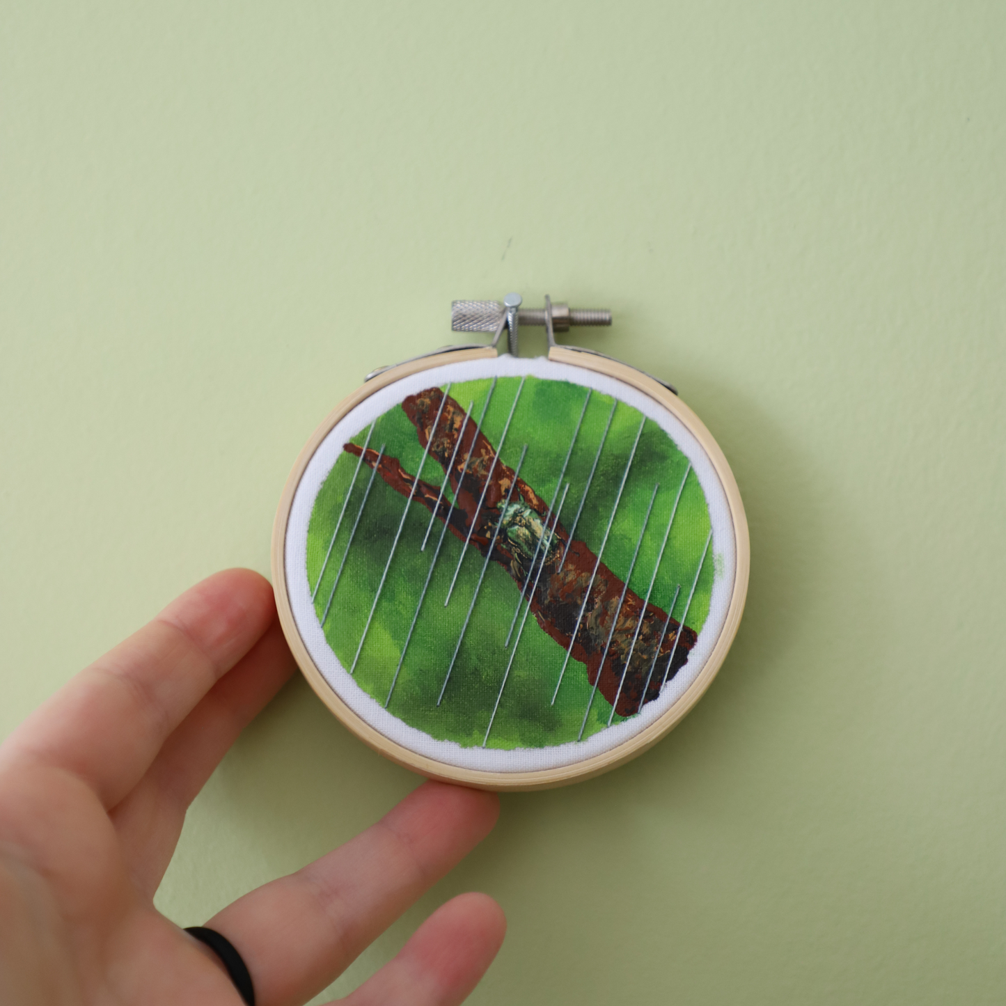 Emerald Green June Bug Embroidery - 3"
