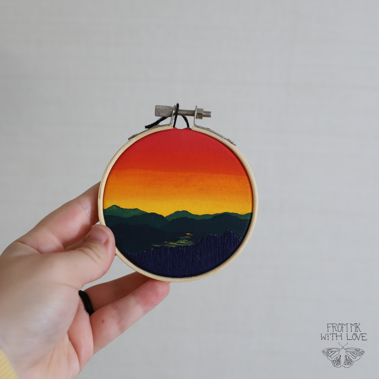 Sunset Silhouette Embroidery - 3"