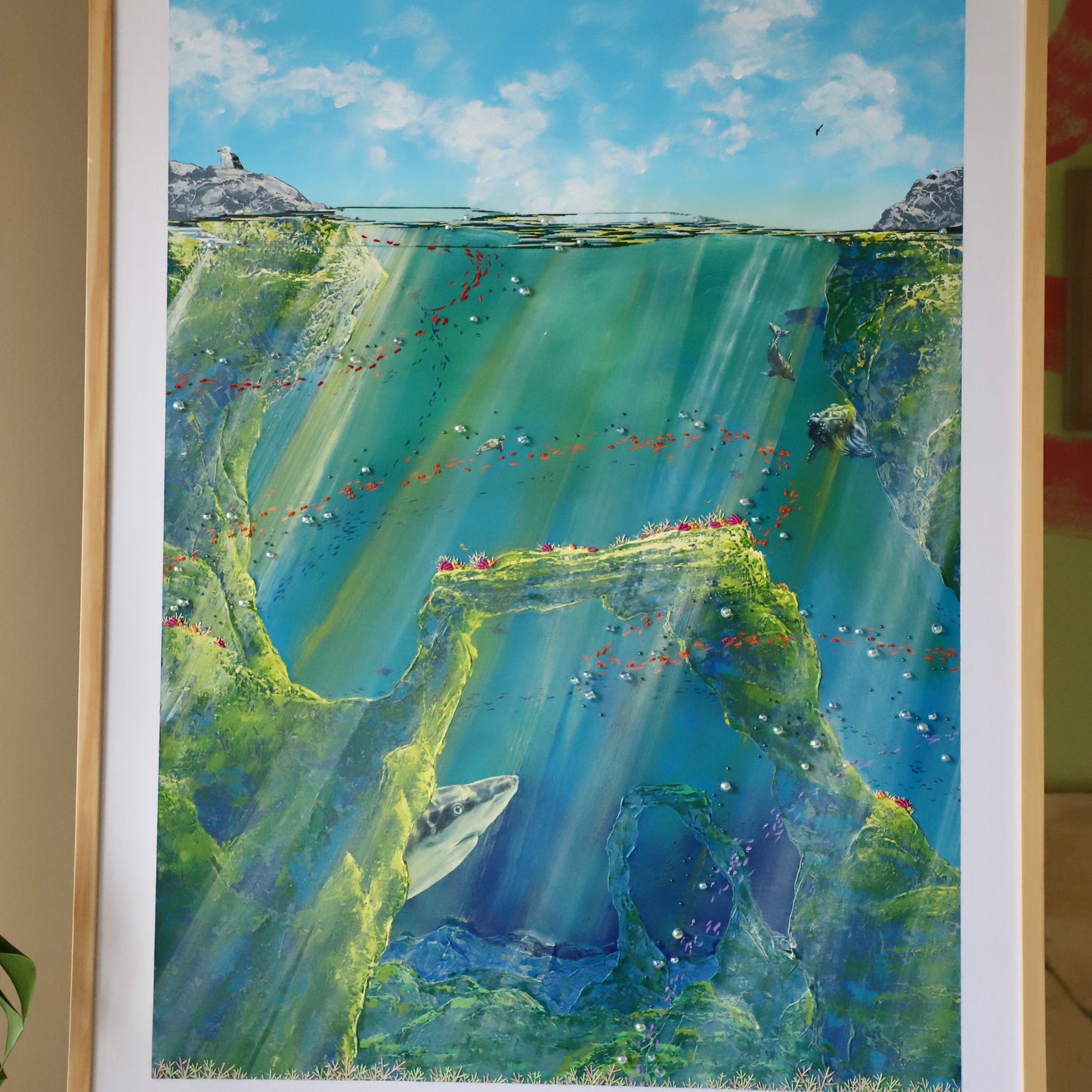 Sunny Reef Embroidery - 30"x40"