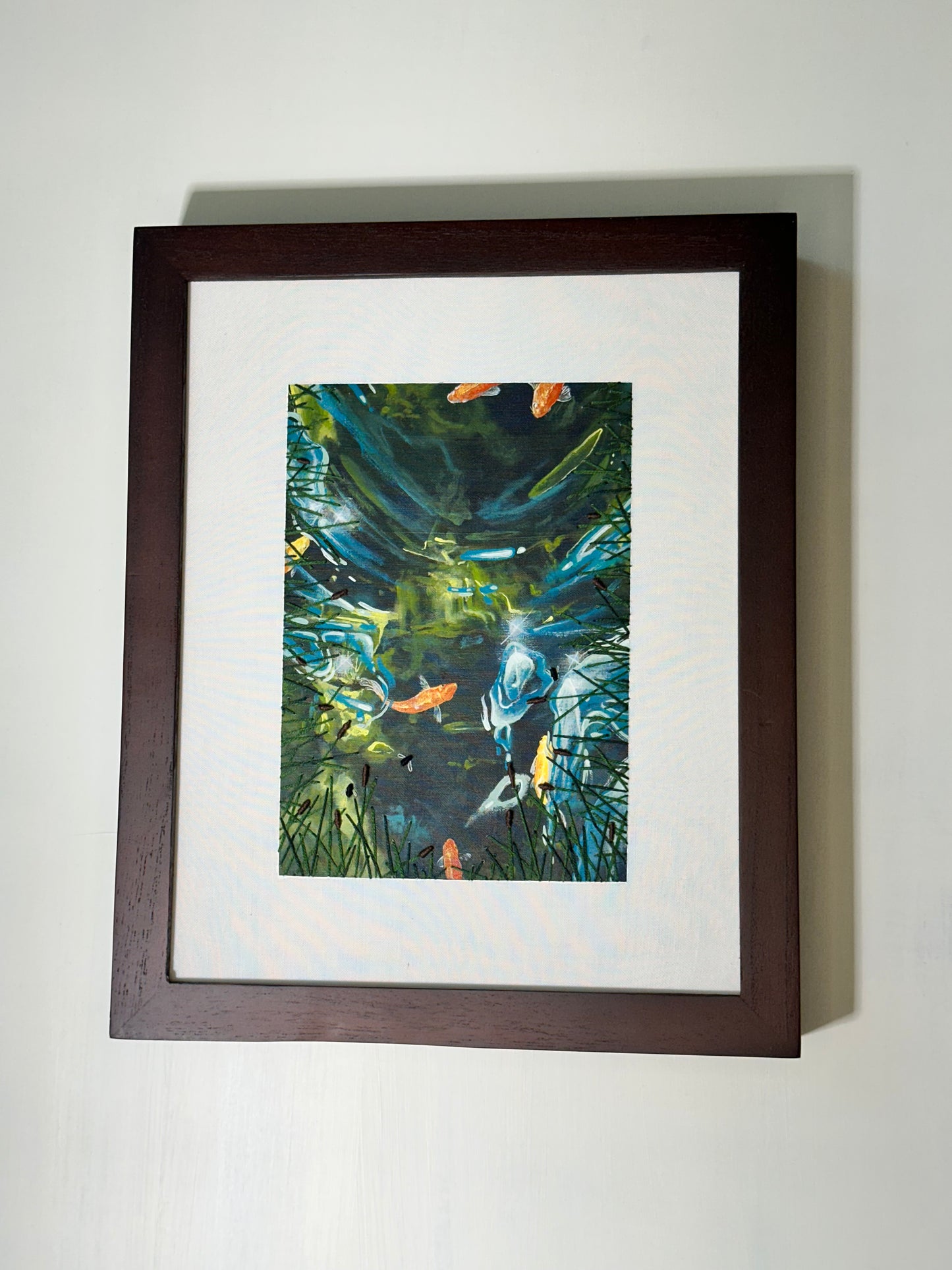 Koi Pond Embroidery - 8"x10"