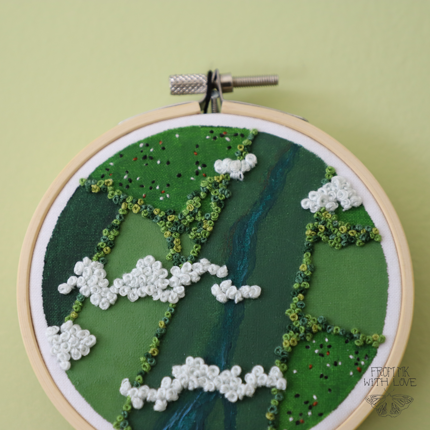 Aerial Farmland embroidery - 4"