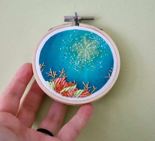Sunny Reef embroidery - 3"