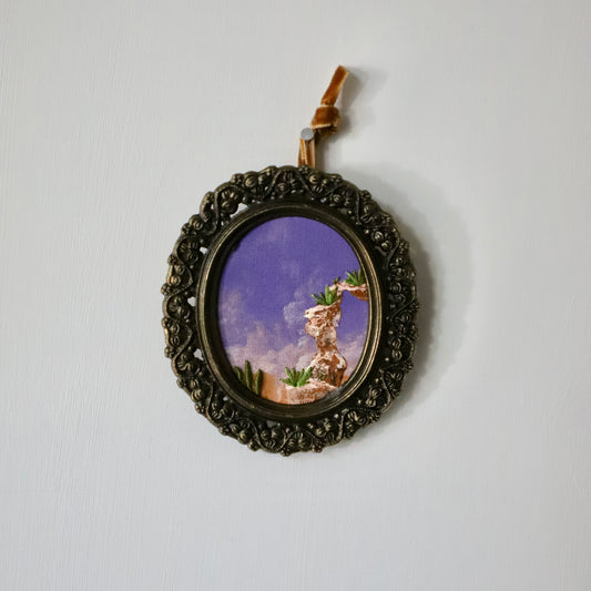 Desert - Mini framed embroidery
