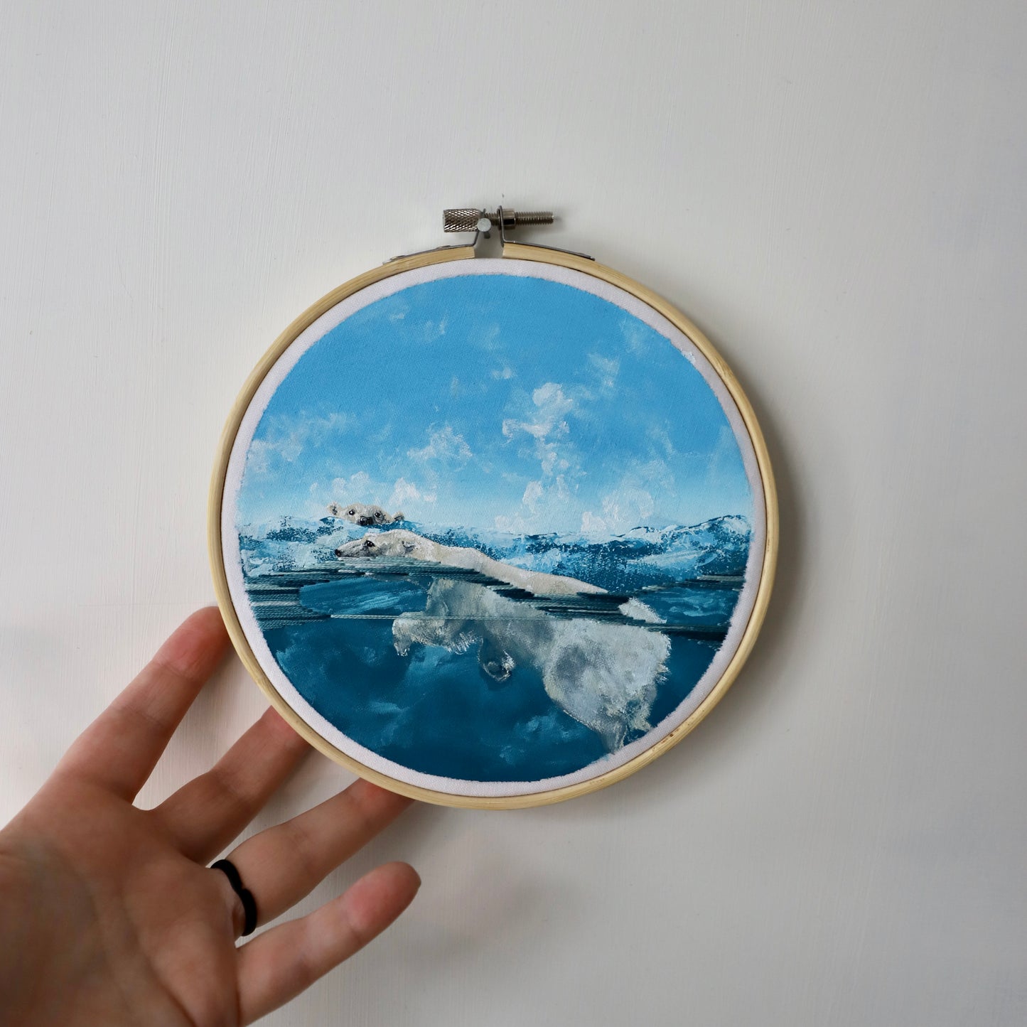 Polar Bears Embroidery - 6"