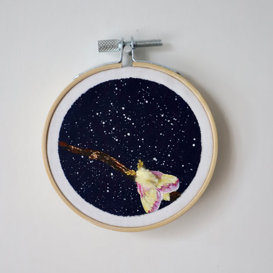 Rosy Maple Moth Embroidery - 3"