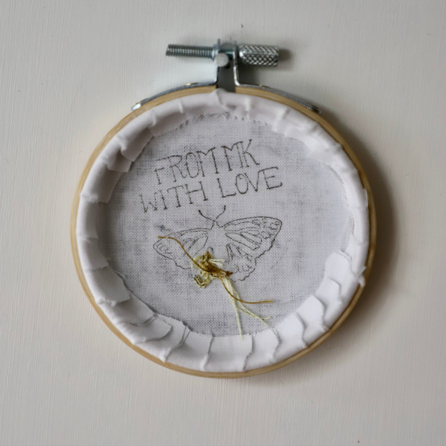 Rosy Maple Moth Embroidery - 3"