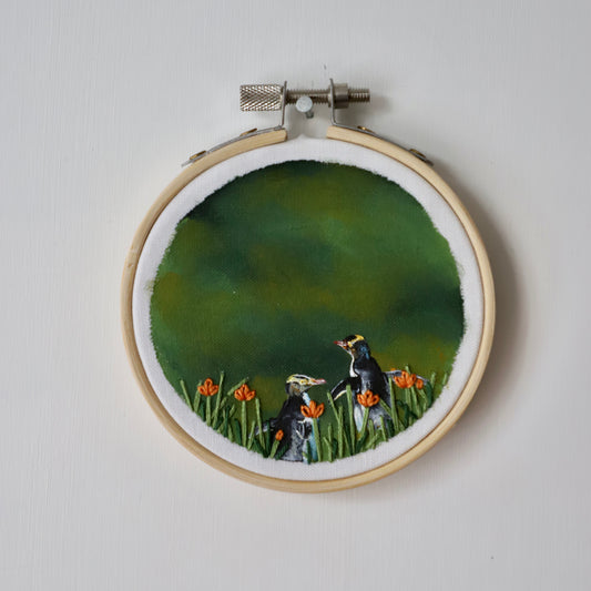 Yellow-Eyed Penguin Embroidery - 3"