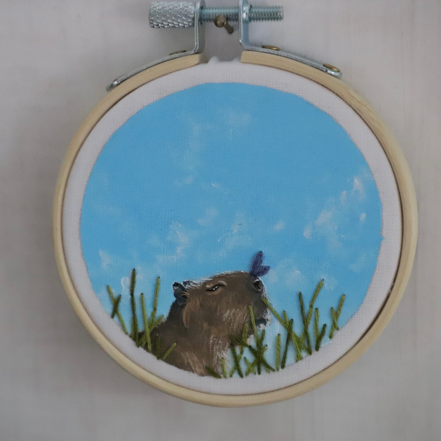 Capybara Embroidery - 3"