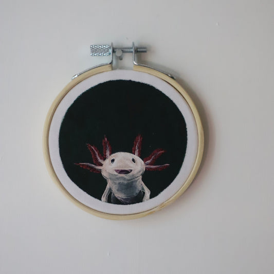 Axolotl Embroidery - 3"