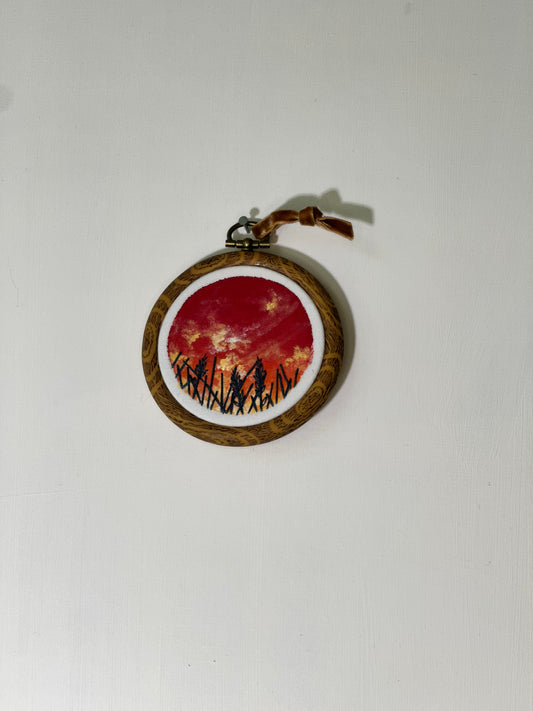 Sunset Silhouette Embroidery - 3"